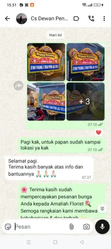 Testimonial Papan Bunga Pernikahan leuwibalang